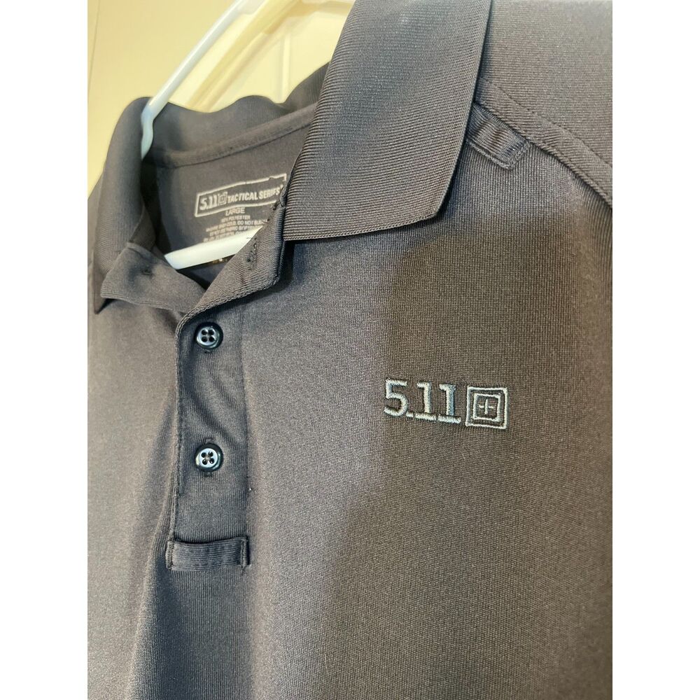 5.11 Tactical Series Mens Large Polo Shirt Charcoal Gray Performance